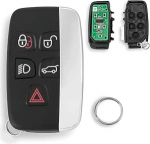 KOBJTF10A 433 MHz 5 nupuga kaugjuhtimispuldi v&otilde;ti Land Rover Discovery 4 Evoque'ile koos PC7945 kiibiga v&otilde;tmehoidjaga