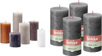 Bolsius Rustic Pillar Candles - Kinkekomplekt 6-st - Uus neutraalne v&auml;rv - Pikk p&otilde;lemisaeg + bolsius Rustic Pillar Candles - Antratsiit - 4 tk komplekt - P&otilde;lemisaeg 60 tundi - 13 x 7 cm.