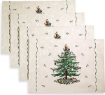 Avanti Linens Spode Holiday k&ouml;&ouml;gi aksessuaarid j&otilde;ulukaunistus platsis&auml;&auml;red 4 tk (j&otilde;ulupuu kollektsioon)