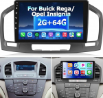 2+64G autoraadio Buick Regal 2009-2013/Opel Insignia 2008-2013 - Traadita Carplay & Android Car - 9-tolline Android 13 raadio - WiFi EQ GPS Mirror Link FM RDS + AHD tagurduskaamera ja mikrofon