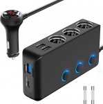 PD 30 W 12 V Splitter 200 W auto sigaretis&uuml;&uuml;taja adapter autolaadija 3 mitut pesa DC 24 V pistik laadimiskaabel Splitter koos l&uuml;litiga 4 USB pesa mobiiltelefoni istme k&uuml;tmiseks GPS DashCam Sat Nav