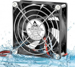 GDSTIME DC 12 V Fan 80 mm IP67 Cooling Fan 80 x 25 mm 2 Pin Double Ball Bearing 8 cm Case Fan
