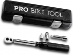 Pro Bike Tool 3/8-tollise ajamiga kl&otilde;ps-momentv&otilde;tme v&otilde;tmekomplekt 10 kuni 60 Nm - jalgratta hoolduskomplekt maantee- ja m&auml;gijalgratastele, mootorratta multitool - sisaldab 1/2-tollise ja 1/4-tollise adapteri