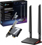 TP-Link BE9300 Tri-Band Wi-Fi 7 Bluetooth 5.4 PCIe adapter, kahe antenniga, mitmev&auml;rviline WiFi olekuvalgus, kiire paigaldus USB draiviga, toetab ainult Windows 11 (64-bit), WPA3.