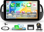 4G + 128G traadita Carplay Android 15 autoraadio Fiat 500 2007-2015 9-tolline Incell puuteekraaniga autoraadio traadita Android auto GPS navigatsiooniga WiFi peeglilink Bluetooth FM/RDS/EQ/SWC tagumine vaade