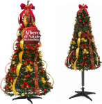 Avilia Zusammenklappbarer Weihnachtsbaum Pop-up 150 cm mit 100 integreeritud warmen LED-Lichtern, schlankes Design, platzsparend, schnelle Montage und einfache Lagerung, ideal f&uuml;r Elegante
