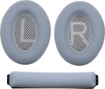 Paar k&otilde;rvaklappe Asendavad k&otilde;rvaklapid Valgusnahast peapael, mis &uuml;hildub Bo-se QC35 QC35ll k&otilde;rvaklappidega