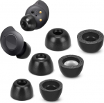 3 paari Memory Foam Tips for Samsung Galaxy Buds FE No Silicone Earbuds Non Slip asendusk&otilde;rvaklapid Fit in Charging Case v&auml;hendada m&uuml;ra (erinevad suurused S / M / L, must)