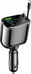 5-in-1 sigaretis&uuml;&uuml;taja USB C autolaadija, 80 W USB-adapteri auto kiirlaadija koos sisset&otilde;mmatava C-t&uuml;&uuml;pi kaabliga, QC3.0, 24/12 V autolaadija iPhone'ile/Samsungile
