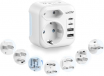 Maailma reisiadapter, t&uuml;&uuml;p A/B/D/G/I/L/M universaalne reisipistik koos 2 USB C, rahvusvaheline pistikupesa adapter &Uuml;hendkuningriigile Iirimaa USA Kanada Jaapan L&otilde;una-Aafrika Maldiivid Sri Lanka Tansaania Sansiibia Namiibia