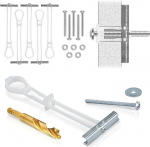 CondoMounts MSK8001 Steel Stud TV Fixing Kit, Metal Stud Anchor, TV Bracket, Metal Stud, Holds 200lbs on Steel Studs, sisaldab 6 Elephant Anchors (1/4) ja 1 Pilot Head Titanium Drill