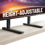 Echogear Universal Large TV Stand - reguleeritava k&otilde;rgusega alus kuni 77-tollistele teleritele - k&otilde;ikumisvaba asendusjalg sobib iga teleriga - &uuml;hildub lame disainiga ja heliribadega