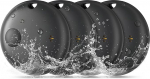 Tracker Tag 4 Pack - nutikas v&otilde;tmeotsija, mis &uuml;hildub Apple'iga, iOS-iga (Bluetooth), veekindel IP67, vahetatav aku, sobib pagasi, kohvrite, kottide, rahakottide jaoks (must)