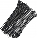 250 x mustast nailonist iselukustuv kaabliside 300mm x 4,8mm