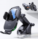 QC3.0 + iminapad + klamber: Auckly auto telefonihoidja traadita laadur Qi 15W kiire traadita autolaadija Auto Sensor telefoni hoidja &uuml;hildub iPhone 12 13 14 15 Pro'ga