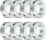 QUARKZMAN Set Screw Clamping Rings 14 mm Bore, Aluminium Shaft Clamping Rings, 24 mm OD and 8 mm Thick, Clamping Ring with Set Screw, Stop Ring for Linear Rod Shaft Guidance, Pack of 8