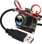 ELP 5MP USB Camera 1944P Dual Microphone USB Camera Module with 120 Degree Lens without Distortion High Speed Surveillance Camera Industrial Camera for Education Medical Teaching Live Streaming