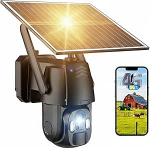 3G/4G LTE &Uuml;berwachungskamera Aussen Solar mit SIM Karte, 2K Kamera &Uuml;berwachung Akku Ohne WLAN mit Farb Nachtsicht, Bewegungserkennung, IP66 Wasserdicht