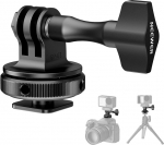 NEEWER Action Camera Cold Shoe Mount Adapter, &uuml;hildub GoPro tarvikutega Go Pro DJI Insta360 AKASO, metallist Hot Shoe hoidja 1/4-tollise keermega mini statiivile Selfie Stick, 180&deg; kallutus, GP-63