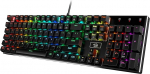Redragon K556 mehaaniline m&auml;nguklaviatuur, US paigutus, pruun l&uuml;liti, taktiline ja kl&otilde;psuga klaviatuur, 18 režiimi RGB valgustus, t&auml;ielikult programmeeritav, t&auml;ismetallist paneel, ergonoomiline klaviatuur, must
