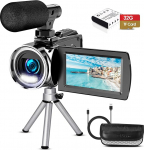 Cam&eacute;scope vid&eacute;o 4K 36 MP Vlogging Cam&eacute;ra Pour Appareil Photo Num&eacute;rique YouTube 30 FPS 3.0 Inch 270&deg; Avec Zoom Num&eacute;rique 18 x Trepied, Carte SD 32GB & Piles