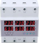 Fafeicy 3-faasiline DIN r&ouml;&ouml;bastee voltmeeter, AC 390-500V, 3-faasiline DIN r&ouml;&ouml;bastee voltmeeter, automaatne &uuml;lepinge &uuml;levoolukaitse, multi tester (63A)
