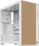 NEWWAY - 2024 Uus - NW1 puidust arvutikapp - Keskmine torn, &uuml;hilduv ATX/Micro-ATX/ITX - t&uuml;&uuml;p C USB - ventilaator sisaldab 3 x 140mm PWM - karastatud klaasist k&uuml;lgpaneel (valge)