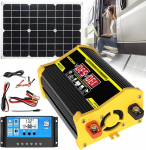 400 W 12 V kuni 110 V/220 V inverter p&auml;ikesepaneelide komplekt, p&auml;ikesegeneraatori koduv&otilde;rgu s&uuml;steem, 30 A kontroller + 18 W 18 V p&auml;ikesepaneel, telkimiseks ja v&auml;litingimustes kasutamiseks, must-220 V