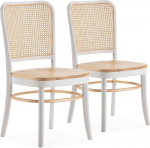 HOMN LIVING Vesta Set of 2 White Oak Solid Wood Chairs 45cm Width 51cm Depth 88cm