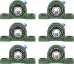 hankekaart UCP205-14 Pillow Block Bearing, 7/8" Bore, Solid Cast Iron, Base Mount, Bearing Block, Bearing Block, Self Alignment