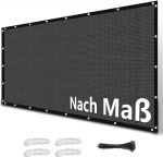 Terrassimarkiis, 1 x 3 m, Premium HDPE, hingav ruut, p&auml;ikesekaitse markiis koos k&ouml;iega, 95% UV-kaitse, rebenemiskindel, ilmastikukindel, terrassile, autovarjualusele, v&auml;ljas, must