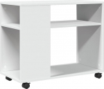 vidaXL k&uuml;ljelaud, kohvilaud ratastega hoiuruumiga, diivanilaud, kohvilaud elutuppa, elutoa laud, valge puitmaterjaliga