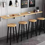 Kokkupandav laud seinale paigaldamiseks, kokkupandav k&ouml;&ouml;gilaud seinale paigaldamiseks, seinale paigaldamine, kitsas, pikk laud koju, seinale kokkupandav laud on mugav ja praktiline (hele p&auml;hkelpuu).