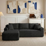 Integreeritud magamisfunktsiooniga diivanid, L-kujulised nurgadiivanid, eriti s&uuml;gavad istmed, modulaarsed diivanid, kondita diivanid, sobivad elutuppa, ei vaja kokkupanekut (must) | weich，Combo Item