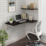 Wall Mounted Folding Desk - Corner Multifunction Computer Desk Space Saving Floating Desk for Home Office Compact Black Design 120 x 60 x 40 cm