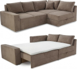 Nurgadiivan Pikaajaline magamisalus B260/T181/H88 cm Spring Core Box Spring System koos Sleep Function Bed Box Cold Foam Topperiga, Ottoman saab paigaldada vasakule v&otilde;i paremale, n&ouml;&ouml;rkate pruunis taupepruunis.