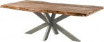 MASSIVMOEBEL24.DE Freeform 5 Sheesham Tree Table - Erinevad suurused, v&auml;rvid ja raamid, V&auml;rv: Natural Sandblasted Lakk, Suurus: 240 x 100 cm, Raam: H&otilde;bedane matt raam: Ristraamistik, matt h&otilde;bedane