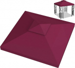 Gazebo asendamine varikatuse 3 x 3 m veekindel, UV-kindel, kahekordne kiht ventilatsiooniga, 12 fikseeritud integreeritud rihma, k&otilde;rge tihedusega pol&uuml;esterkatus aiamaja Gazebo, BBQ Gazebo v&otilde;i peotelk (Punane vein)