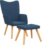 vidaXL lamamistool koos tugitooliga, TV tool, polsterdatud tool, s&ouml;&ouml;gitoa tool, elutoa tool, l&otilde;&otilde;gastav tool, 62 x 68,5 x 96 cm, sinine kangas.