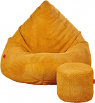 Bean Bag koos kottidega, sinepikollane, 95 x 95 x 120 cm, XXL t&auml;iskasvanute Bean Bag koos t&auml;idisega, magamistoa ja elutoa m&ouml;&ouml;bel, sametist siseruumide Bean Bags, Bean Bag, Lounge Chair