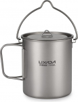 Lixada Titanium Cup Ultrakerge kaas- ja k&auml;epidemega rippuv potti, mis on kokkupandav telkimiseks v&auml;ljas matkamiseks 900ml