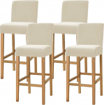 Dimatic Velvet Plush Chair Cover Counter Pub Bar Stool Chair Slipcover for Dining Room Cafe Bar Stool Slipcover m&ouml;&ouml;bli kaitsja Non-Slip Cover koos elastse alusega, 4 komplekt, beež
