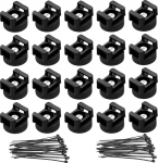GOMETY 20 magnetilise kaablihoidja pakett, kaablihoidja koos magnetiliste kaablisidemetega, magnetiline kaablisidemete alus, must kaablihoidja, magnetiline kaablijuhtmete korraldamiseks, autosse, kontorisse, koju