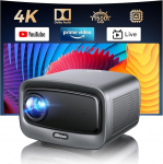 4K projektor, mis &uuml;hildub Netflixi ja 36W kino heliga, iSinbox Smart Projector 1500 ANSI, HDR10+, autofookus, tolmukindel, 6D Keystone, WiFi 6 ja Bluetooth, kodukino ja v&auml;litingimustes.