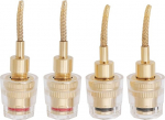 EMSea 4 x 2 mm viiguga banaanipesa, kullatud pistik, 4 mm banaanipesa 2 mm viiguga pistikule, HiFi-kaabli adapter pistik audioseadmetele, 16,5 x 44 mm.