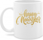 Mug 325 ml - Statement - Happy New Year - 325 ml - White - Coffee Cups Sayings Statements New Year's Eve Coffee Cup Years Glitter - Q9061