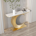 Zeitgen&ouml;ssischer Akzenttisch Moderne Konsole mit Metallbasis Flur Tisch Eingangstisch Sofatisch mit Metallbasis f&uuml;r den Eingangsbereich Wohnzimmer(Gold A,150x30x80cm)