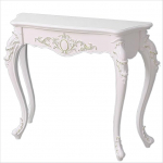 Konsolentisch Wei&szlig;, Schmales Sideboard, Abgerundete Ecken, Schnitzereien Im Europ&auml;ischen Stil, Wasserfest und Langlebig(Gold,90x86x34 cm/35x34x13 in)