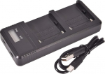 DSTE Kiirlaadimisseadme Dual LCD-laadija, mis &uuml;hildub Sony NP-FM55H NP-FM50 NP-FM30 NP-FM51 NP-QM50 NP-F550 NP-F570 NP-F750 NP-F770 NP-F930 NP-F950 NP-F970 NP-FM500H NP-QM71D NPNPNP-FM70 NP-QM91D