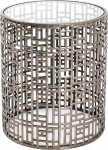 HAKU k&uuml;ljelaud &Uuml;mmargune pronksist metallist kohvilaud turvaklaasiga 8 mm M&otilde;&otilde;tmed K&otilde;rgus 45 x l&auml;bim&otilde;&otilde;t 38 cm Stiil: Stiil: Art Deco